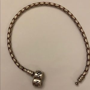 Pandora Jewelry - Pandora leather and silver bracelet Pandora Jewelry - Pandora leather and silver bracelet